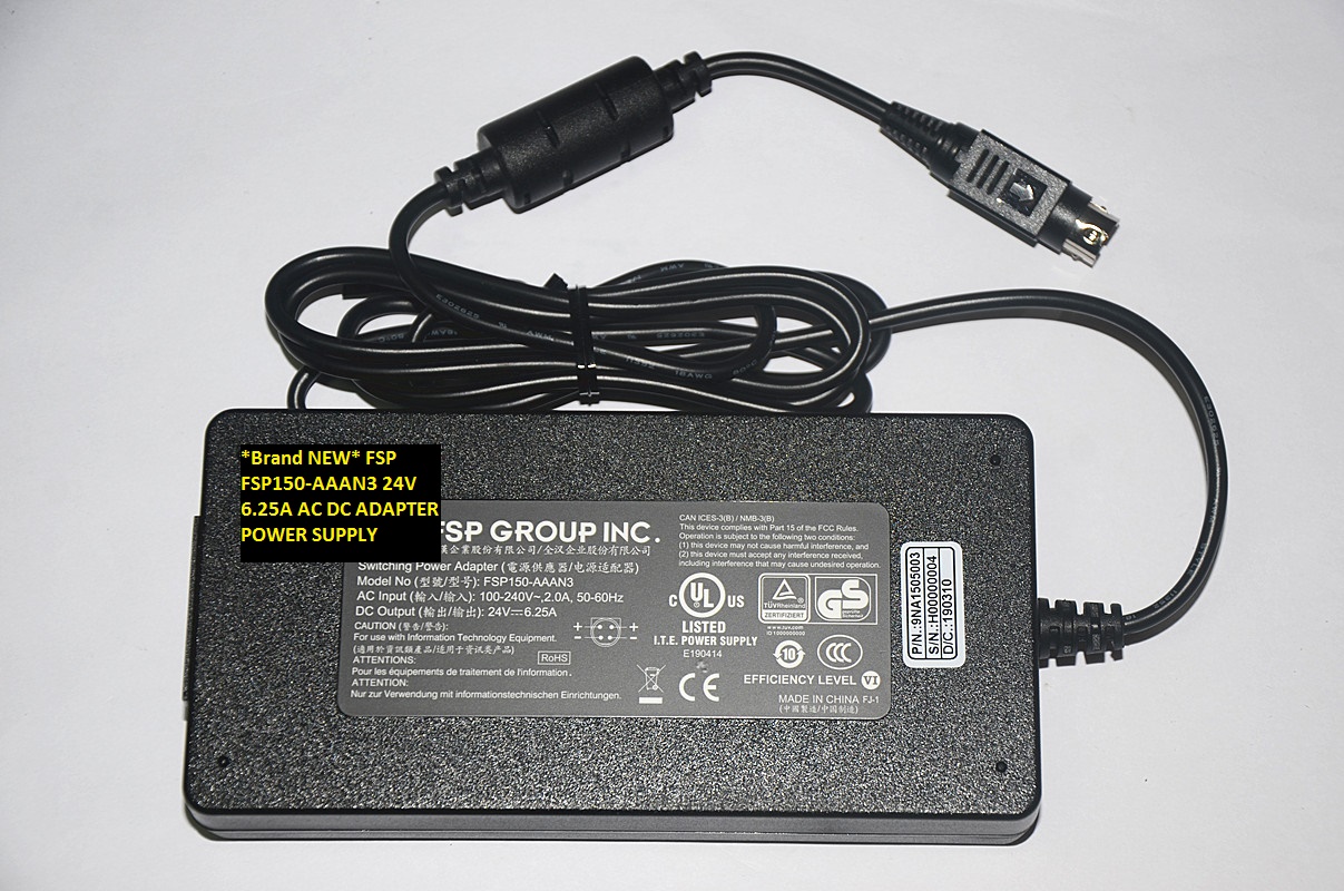 *Brand NEW* 4pin FSP 24V 6.25A FSP150-AAAN3 AC DC ADAPTER POWER SUPPLY